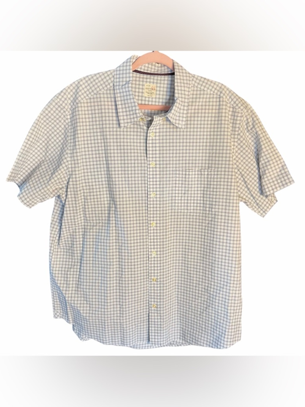 Men's Old Navy Short-Sleeve Check Button-Up Shirt - Light Blue
